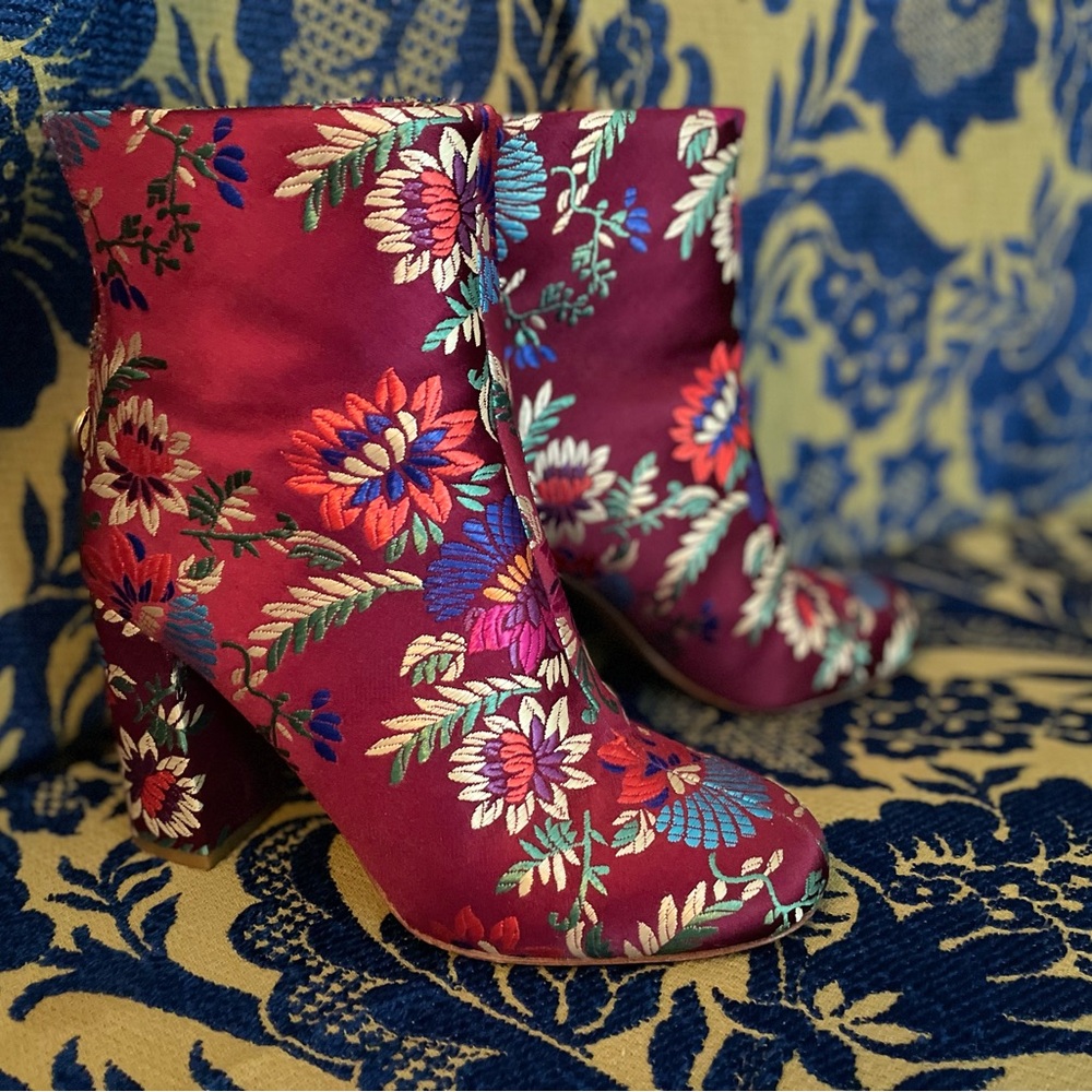 Brocade Ankle Boots